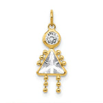 Load image into Gallery viewer, 14K Yellow Gold April Girl Birthstone Charm Birthstone Charm Pendant
