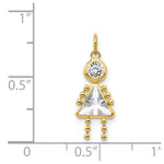 Load image into Gallery viewer, 14K Yellow Gold April Girl Birthstone Charm Birthstone Charm Pendant
