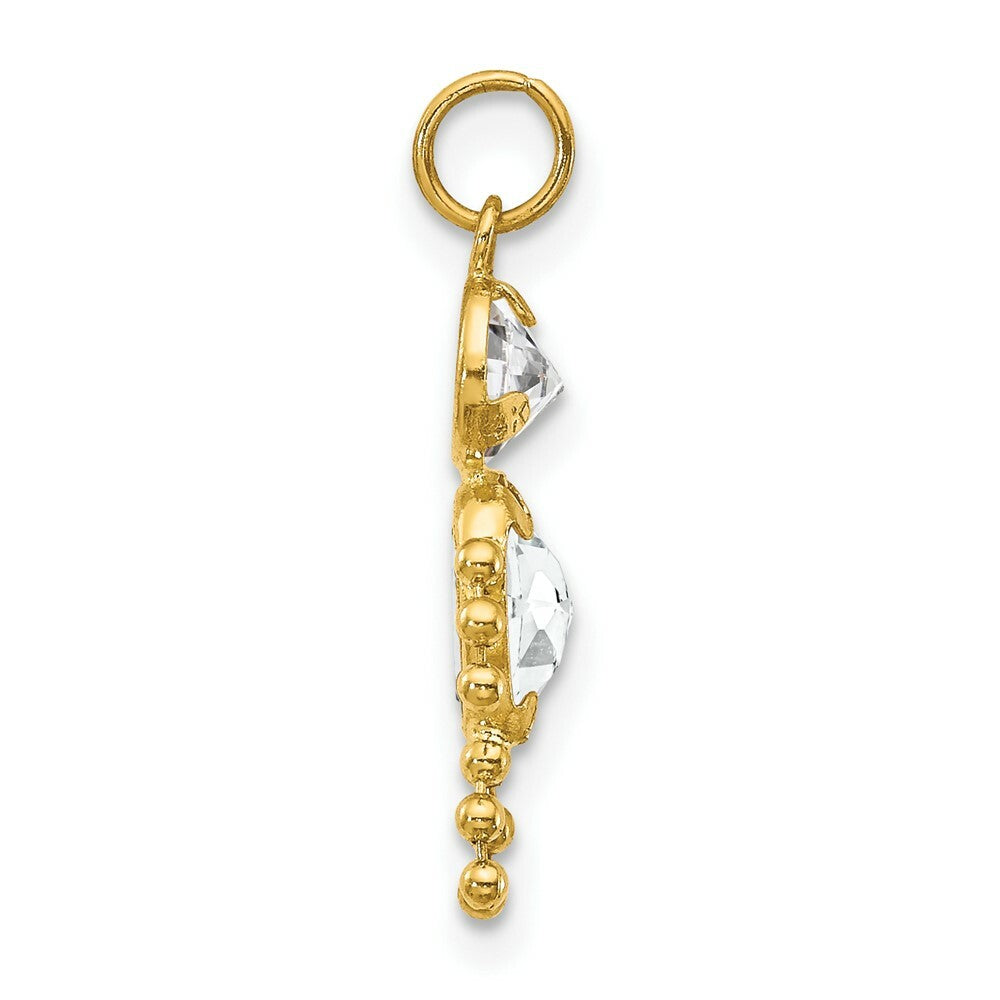 14K Yellow Gold April Boy Birthstone Charm Birthstone Charm Pendant