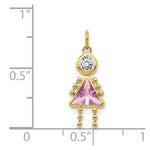 Load image into Gallery viewer, 14K Yellow Gold June Girl Birthstone Charm Birthstone Charm Pendant
