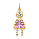 Load image into Gallery viewer, 14K Yellow Gold June Girl Birthstone Charm Birthstone Charm Pendant
