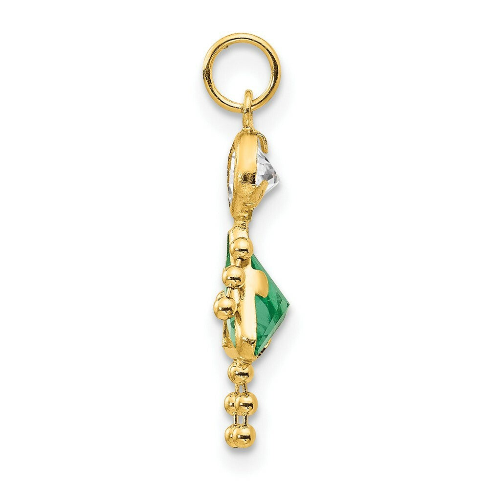 14K Yellow Gold August Girl Birthstone Charm Birthstone Charm Pendant