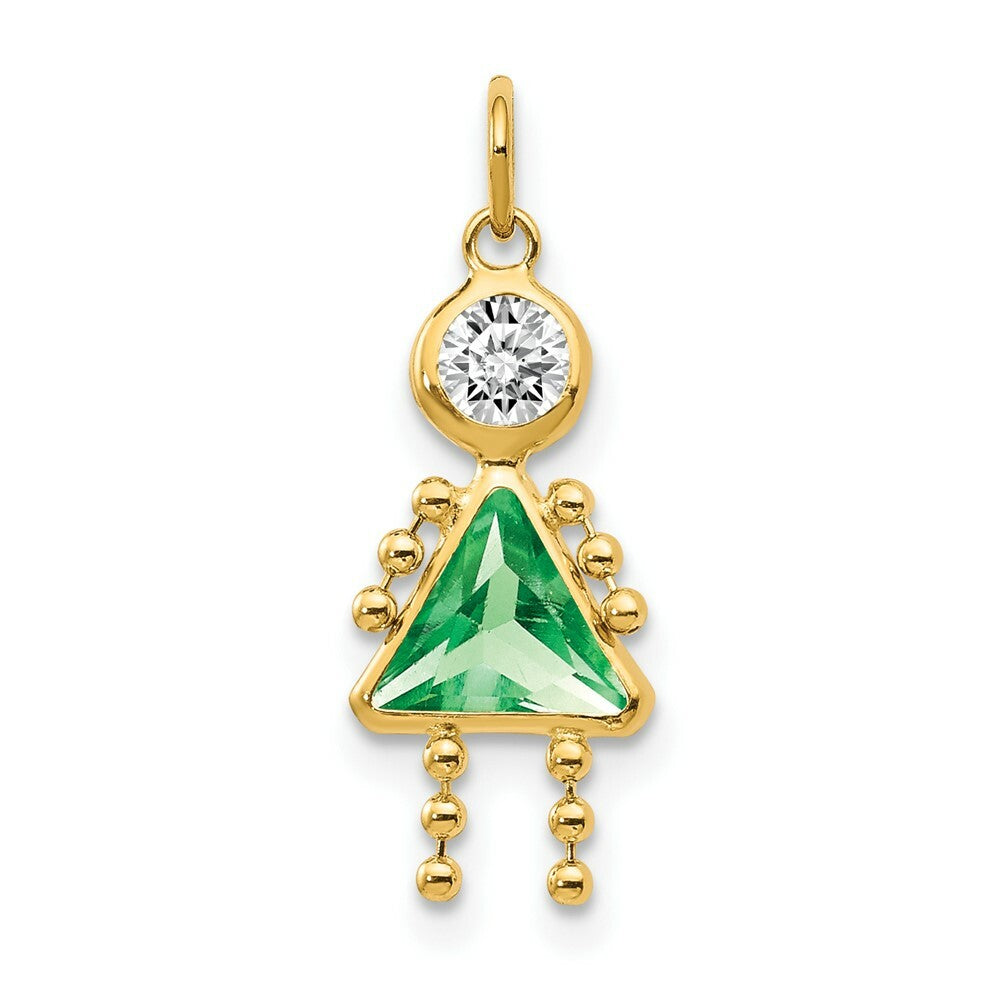 14K Yellow Gold August Girl Birthstone Charm Birthstone Charm Pendant