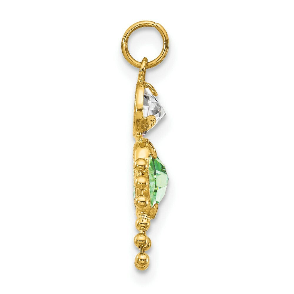 14K Yellow Gold August Boy Birthstone Charm Birthstone Charm Pendant