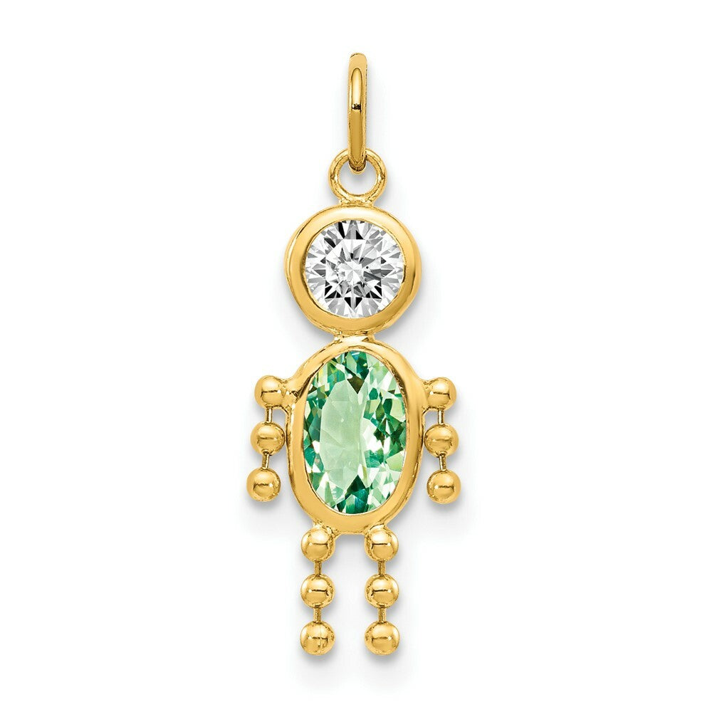 14K Yellow Gold August Boy Birthstone Charm Birthstone Charm Pendant