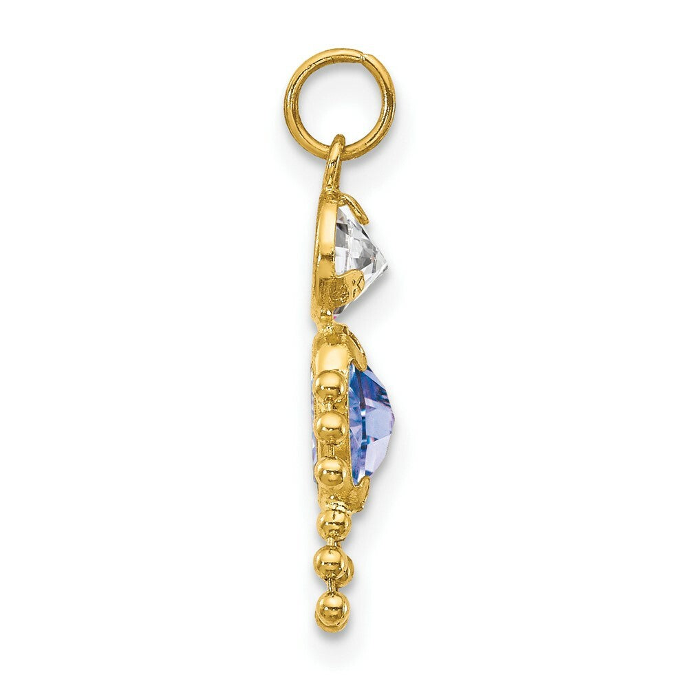 14K Yellow Gold September Boy Birthstone Charm Birthstone Charm Pendant