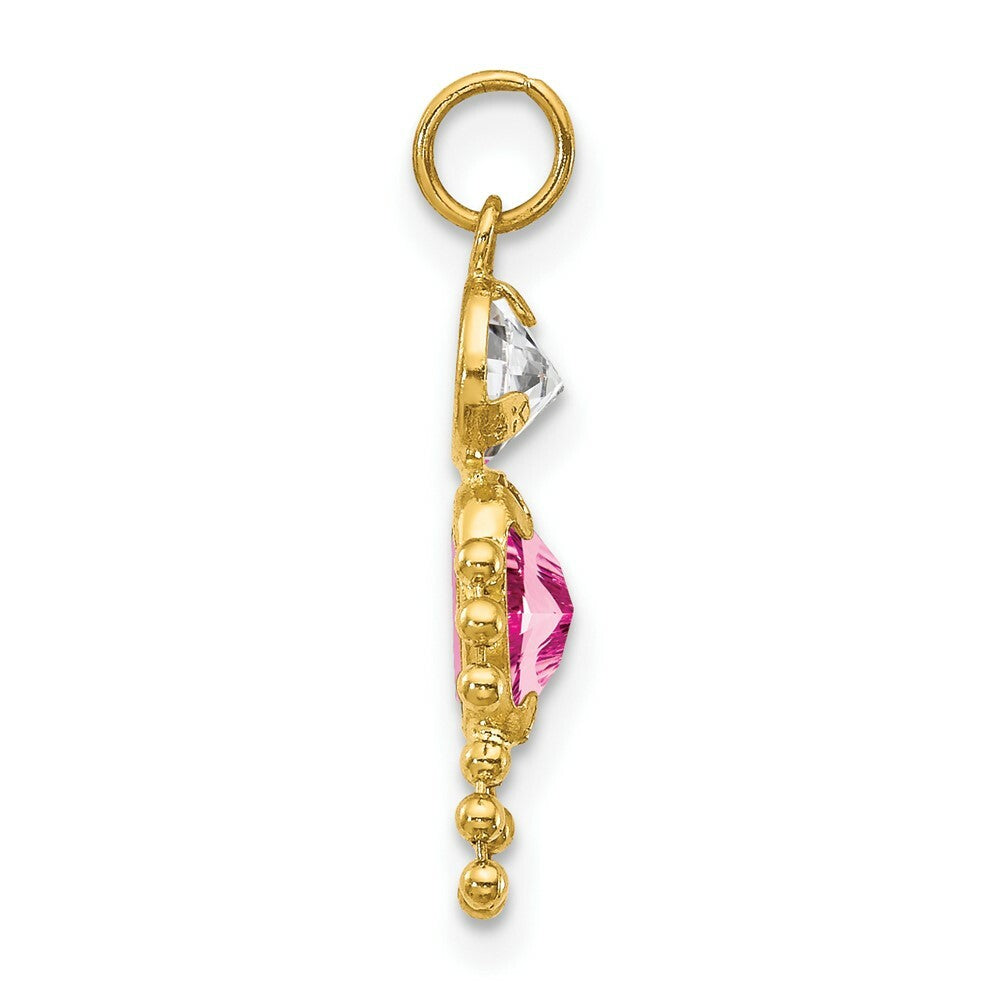 14K Yellow Gold October Boy Birthstone Charm Birthstone Charm Pendant