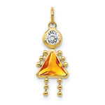 Load image into Gallery viewer, 14K Yellow Gold November Girl Birthstone Charm Birthstone Charm Pendant
