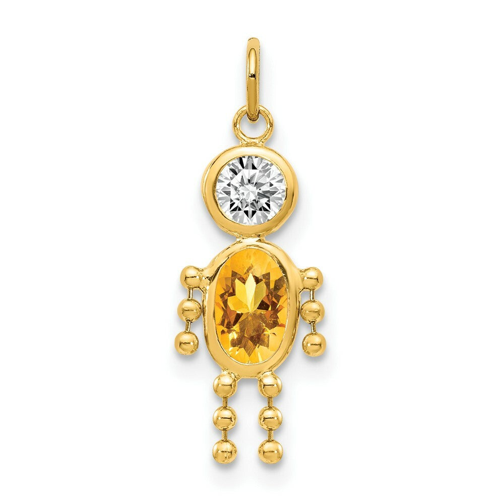 14K Yellow Gold November Boy Birthstone Charm Birthstone Charm Pendant