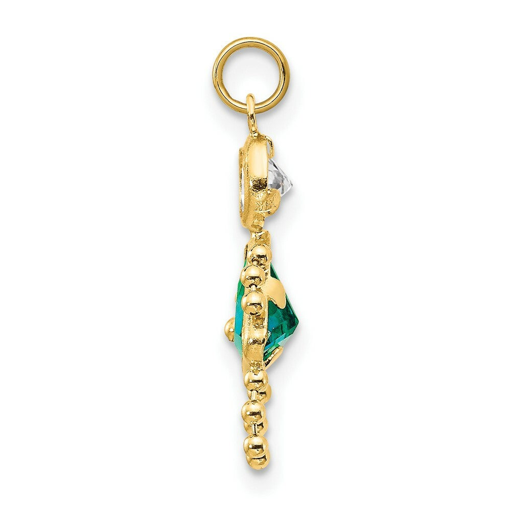 14K Yellow Gold December Girl Birthstone Charm Birthstone Charm Pendant