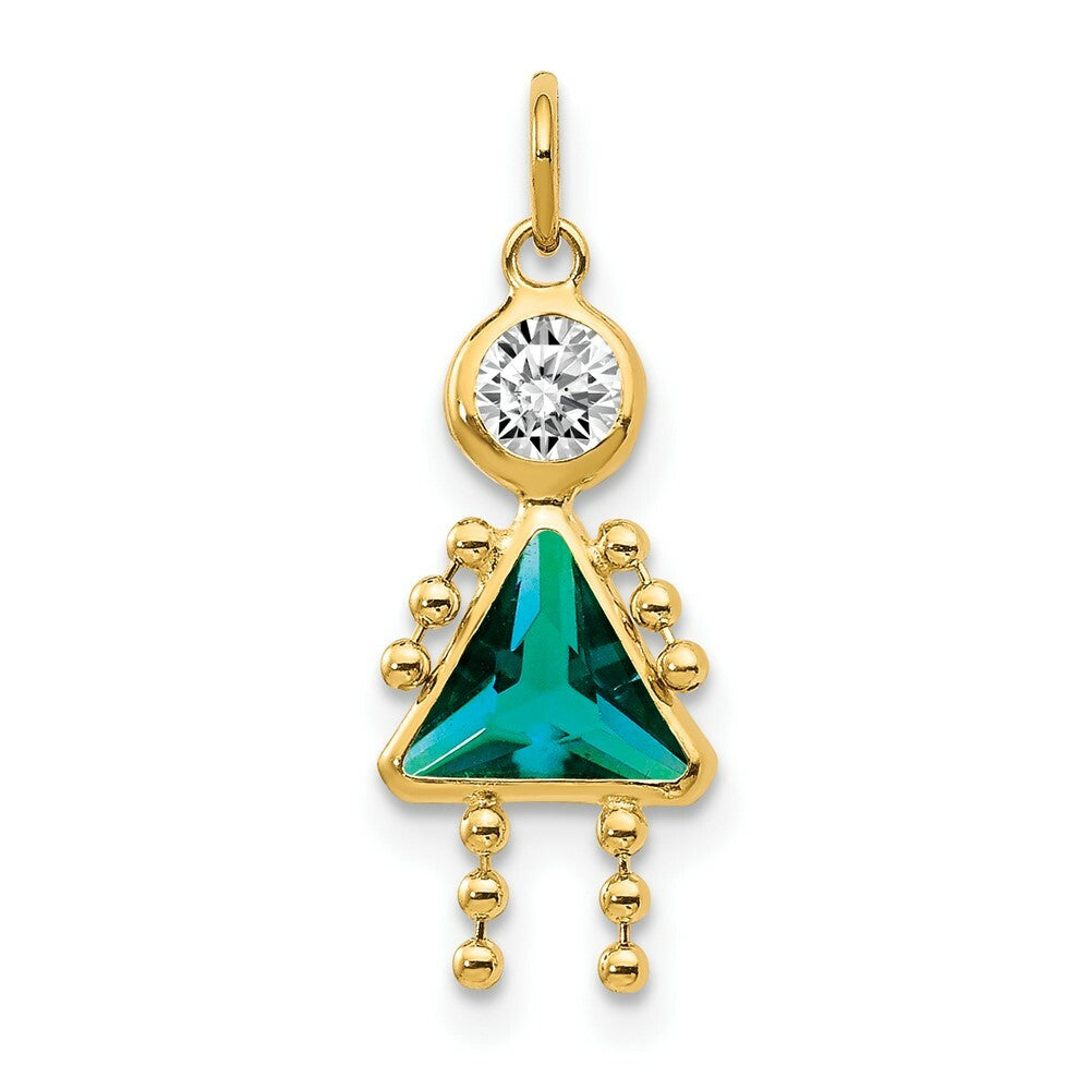 14K Yellow Gold December Girl Birthstone Charm Birthstone Charm Pendant
