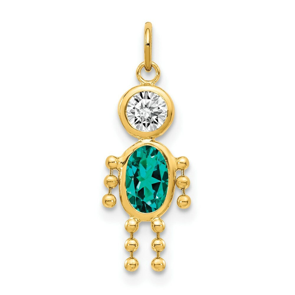 14K Yellow Gold December Boy Birthstone Charm Birthstone Charm Pendant