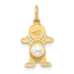 Load image into Gallery viewer, 14K Yellow Gold Boy 4mm Freshwater Cultured Pearl-June Birthstone Charm Pendant
