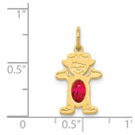 Load image into Gallery viewer, 14K Yellow Gold Girl 6x4 Oval Genuine Ruby-July Birthstone Charm Pendant
