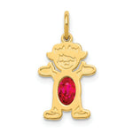 Load image into Gallery viewer, 14K Yellow Gold Girl 6x4 Oval Genuine Ruby-July Birthstone Charm Pendant
