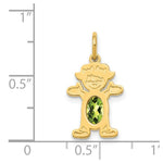Load image into Gallery viewer, 14K Yellow Gold Girl 6x4 Oval Genuine Peridot-August Birthstone Charm Pendant
