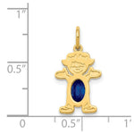 Load image into Gallery viewer, 14K Yellow Gold Girl 6x4 Oval Genuine Sapphire-September Birthstone Charm Pendant
