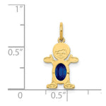 Load image into Gallery viewer, 14K Yellow Gold Boy 6x4 Oval Genuine Sapphire-September Birthstone Charm Pendant
