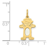 Load image into Gallery viewer, 14K Yellow Gold Girl 6x4 Oval Genuine Opal-October Birthstone Charm Pendant
