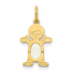 Load image into Gallery viewer, 14K Yellow Gold Boy 6x4 Oval Genuine Opal-October Birthstone Charm Pendant
