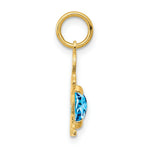 Load image into Gallery viewer, 14K Yellow Gold Boy 6x4 Oval Genuine Blue Topaz-December Birthstone Charm Pendant
