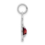Load image into Gallery viewer, 14K White Gold Girl 6x4 Oval Genuine Garnet-January Birthstone Charm Pendant
