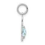 Load image into Gallery viewer, 14K White Gold Boy 6x4 Oval Genuine Aquamarine-March Birthstone Charm Pendant
