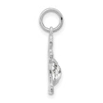 Load image into Gallery viewer, 14K White Gold Girl 6x4 Oval Genuine White Topaz-April Birthstone Charm Pendant
