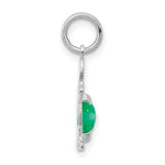 Load image into Gallery viewer, 14K White Gold Boy 6x4 Oval Genuine Emerald-May Birthstone Charm Pendant
