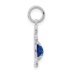 Load image into Gallery viewer, 14K White Gold Girl 6x4 Oval Genuine Sapphire-September Birthstone Charm Pendant
