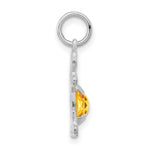 Load image into Gallery viewer, 14K White Gold Girl 6x4 Oval Genuine Citrine-November Birthstone Charm Pendant
