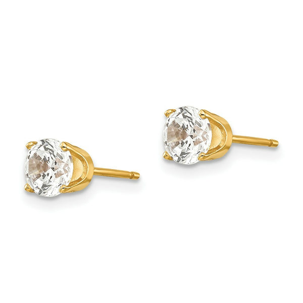 14K Yellow Gold 5mm CZ stud earrings