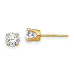 Load image into Gallery viewer, 14K Yellow Gold 5mm CZ stud earrings
