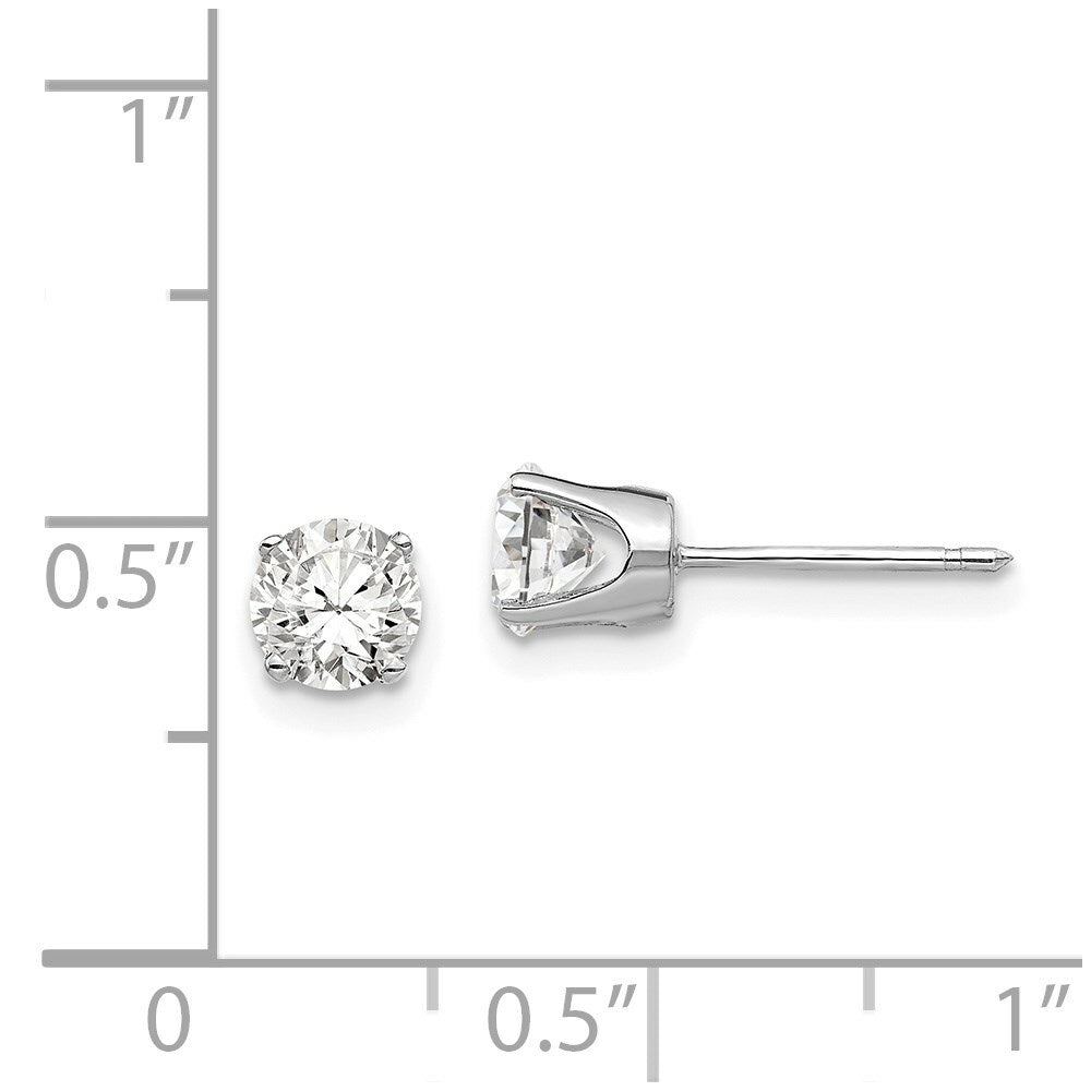 14k White Gold 5mm CZ stud earrings