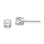 Load image into Gallery viewer, 14k White Gold 5mm CZ stud earrings
