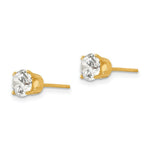 Load image into Gallery viewer, 14K Yellow Gold 5.5mm CZ stud earrings
