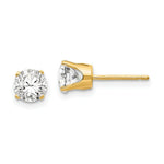 Load image into Gallery viewer, 14K Yellow Gold 5.5mm CZ stud earrings

