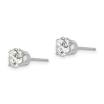 Load image into Gallery viewer, 14k White Gold 5.5mm CZ stud earrings
