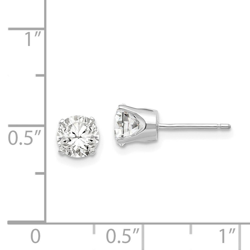 14k White Gold 5.5mm CZ stud earrings