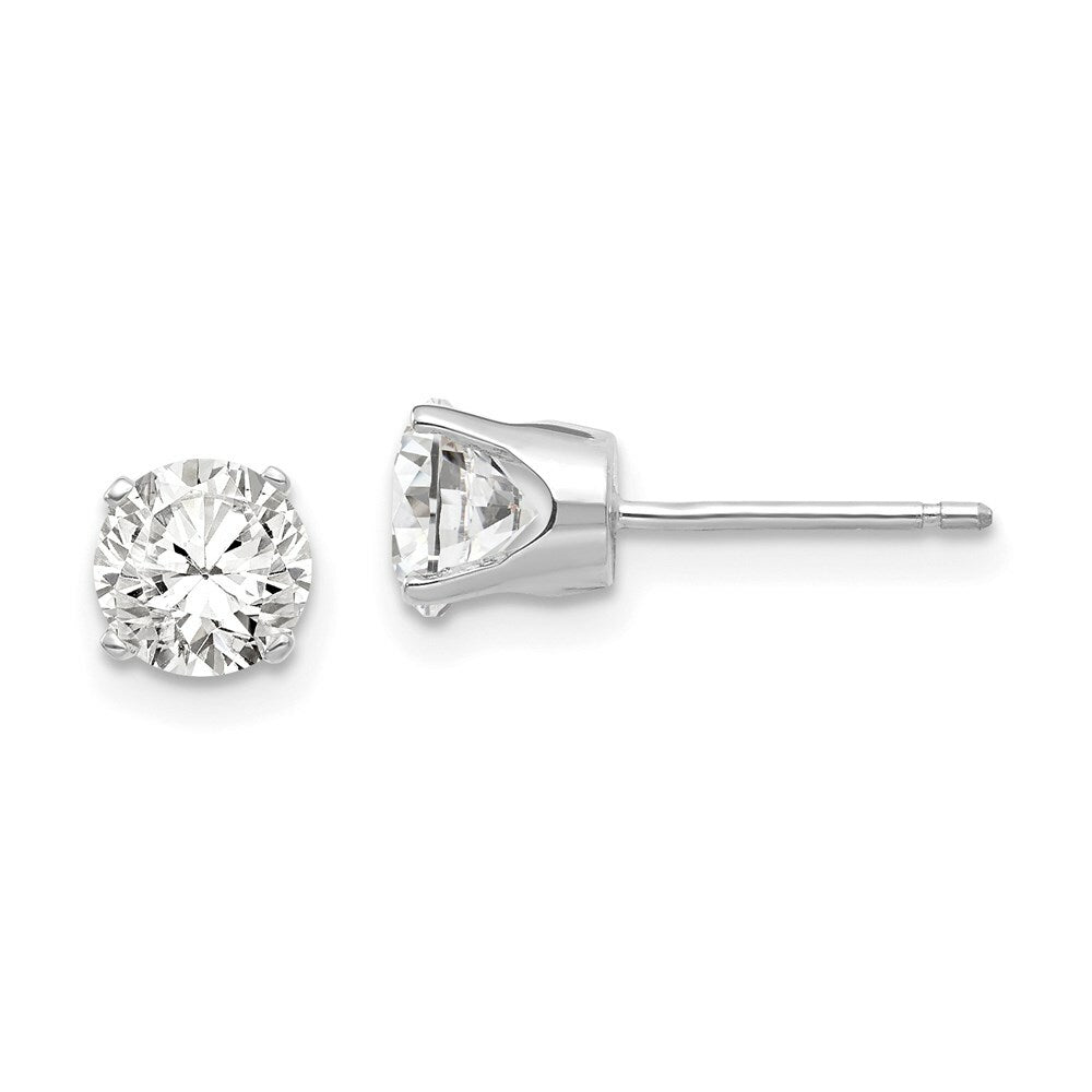 14k White Gold 5.5mm CZ stud earrings