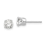 Load image into Gallery viewer, 14k White Gold 5.5mm CZ stud earrings
