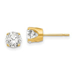 Load image into Gallery viewer, 14K Yellow Gold 5.75mm CZ stud earrings
