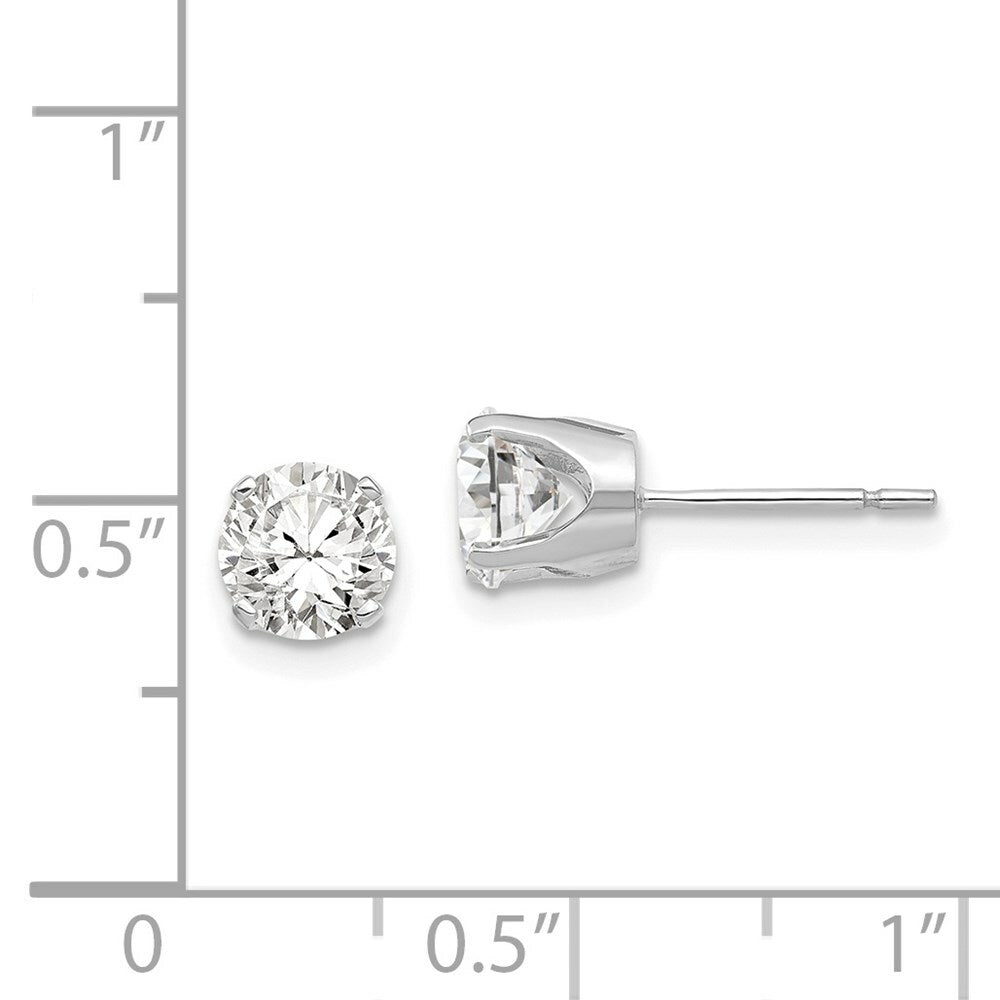 14k White Gold 5.75mm CZ stud earrings