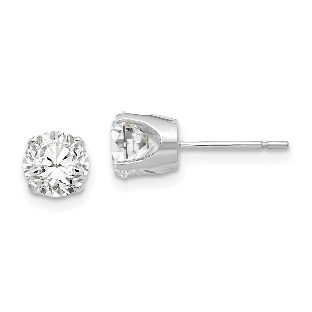 14k White Gold 5.75mm CZ stud earrings