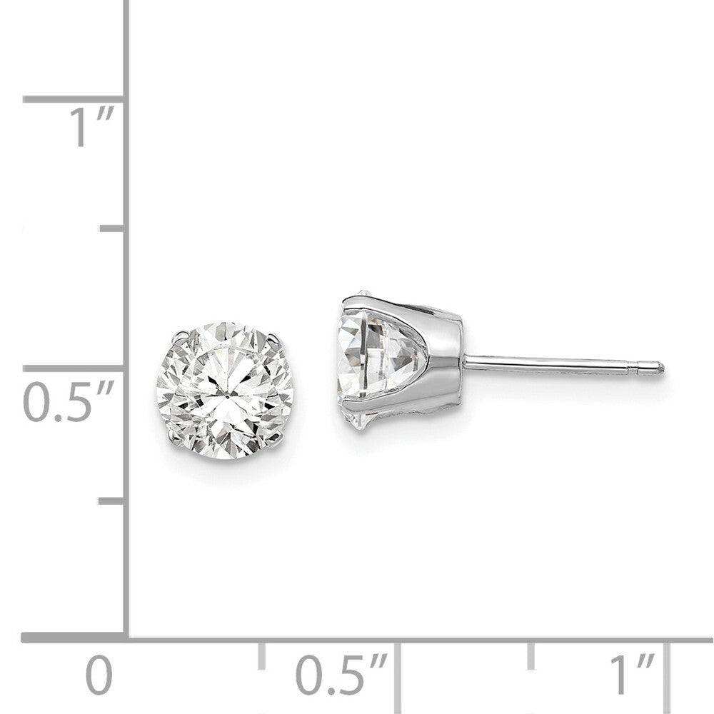 14k White Gold 6.5mm CZ stud earrings