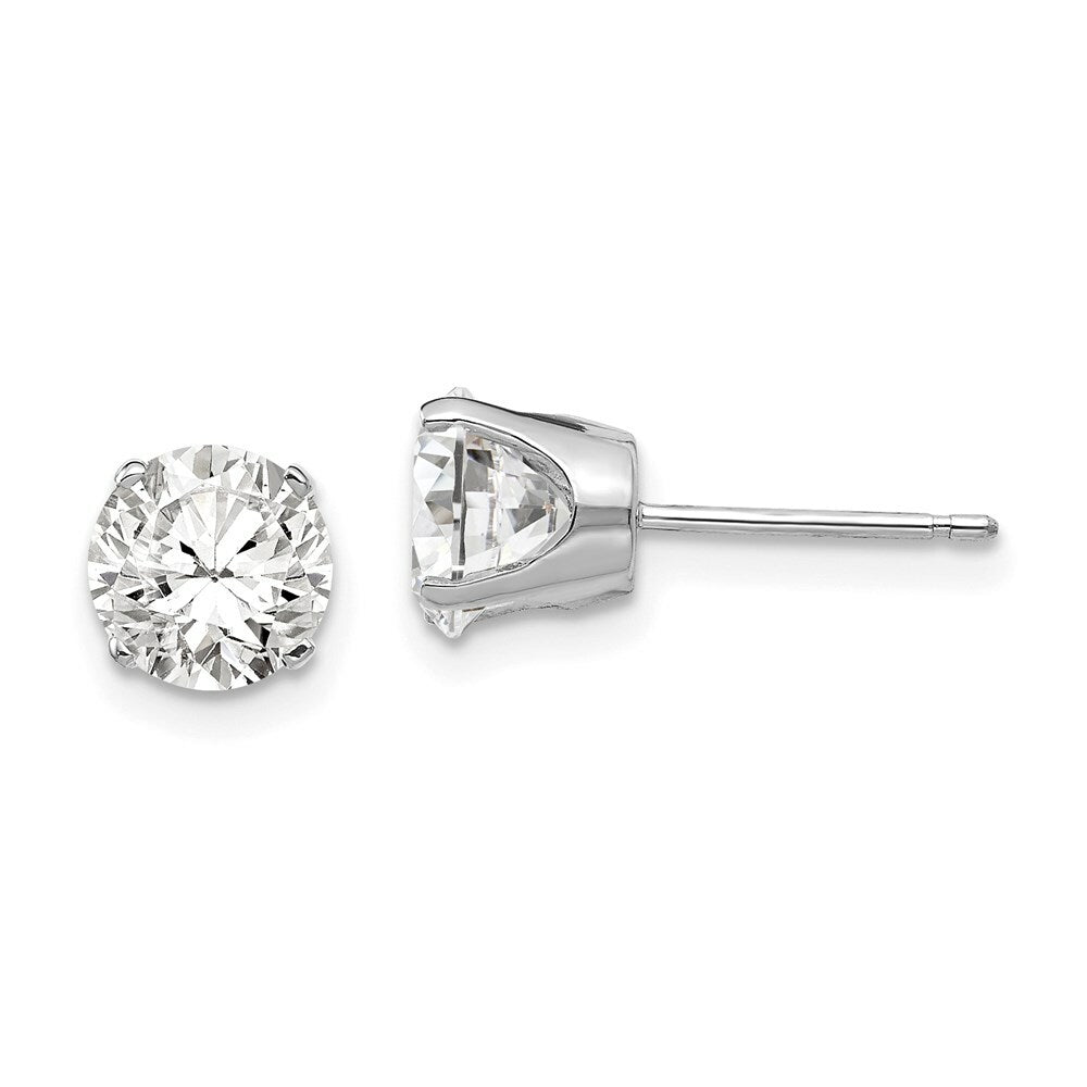 14k White Gold 6.5mm CZ stud earrings
