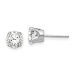 Load image into Gallery viewer, 14k White Gold 6.5mm CZ stud earrings
