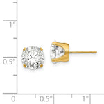 Load image into Gallery viewer, 14K Yellow Gold 8mm CZ stud earrings
