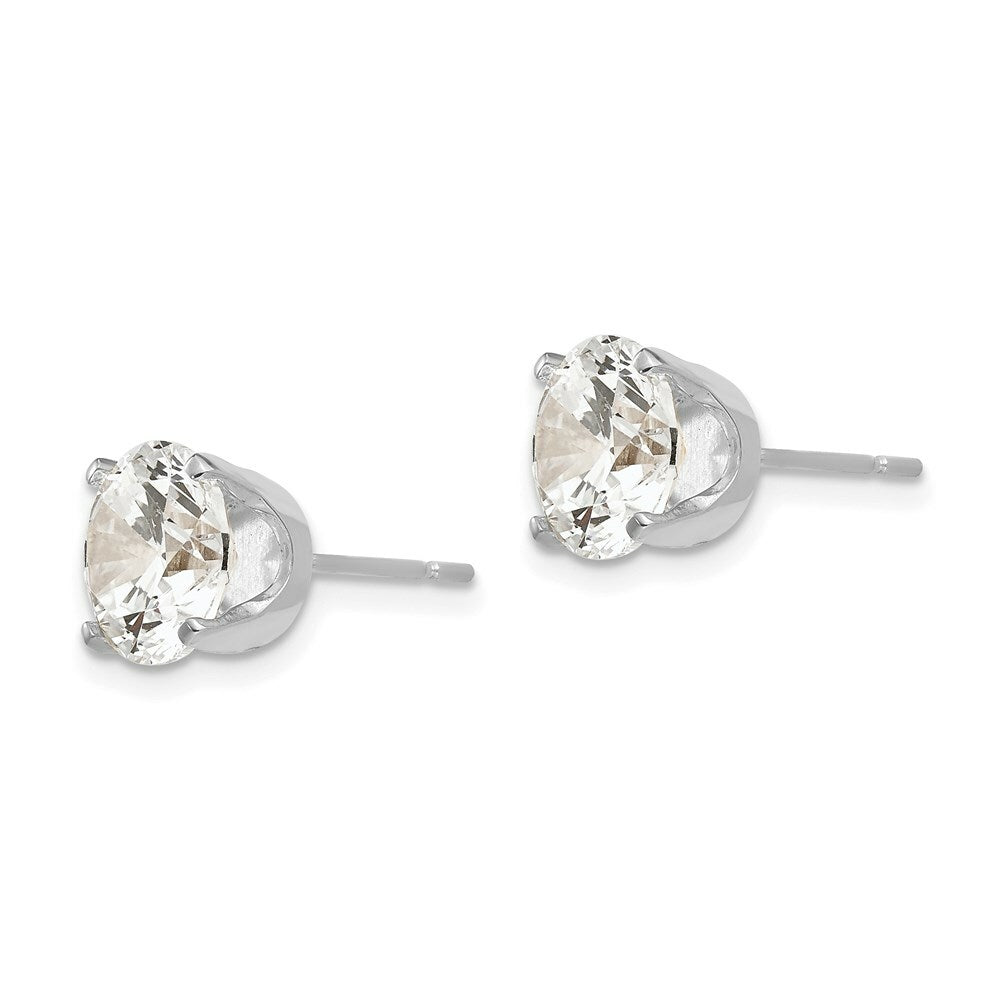 14k White Gold 8mm CZ stud earrings