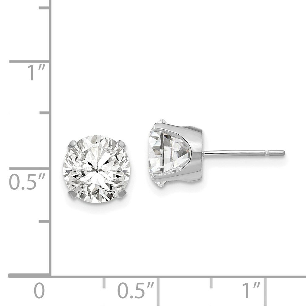 14k White Gold 8mm CZ stud earrings